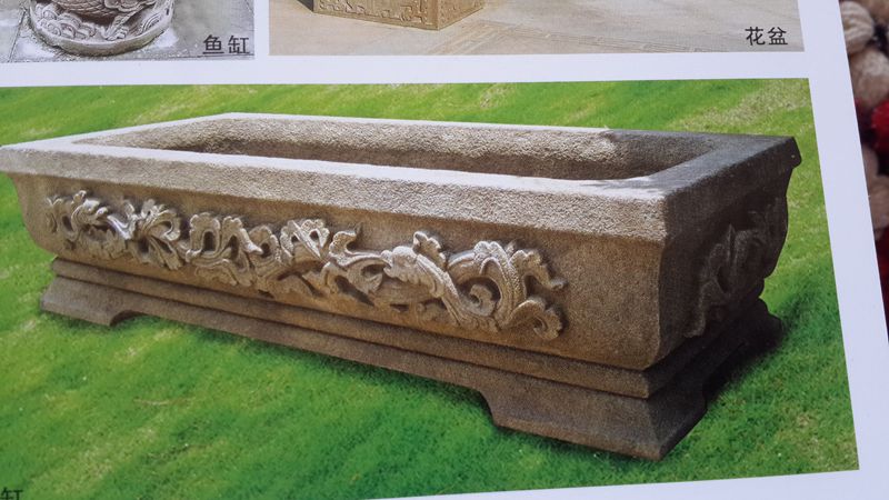雕花石材鱼缸